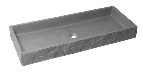 ALFI 39" x 16" Solid Concrete Gray Matte Trough Sink for the Bathroom - ABCO39TR