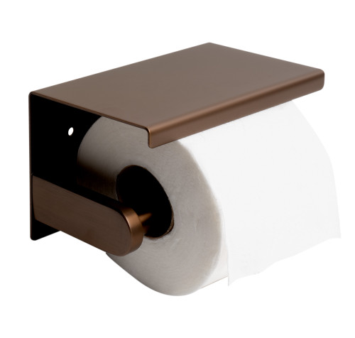 ALFI Brushed Copper PVD Stainless Steel Toilet Paper Holder with Shelf - ABTPP66-BC