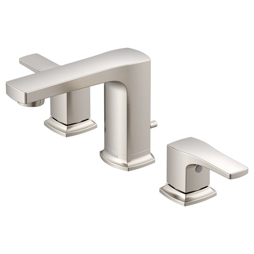 Gerber Tribune Two Handle Widespread Lavatory Faucet w/ 50/50 Pop-Up Drain 1.2 - Brushed Nickel - D304170BN