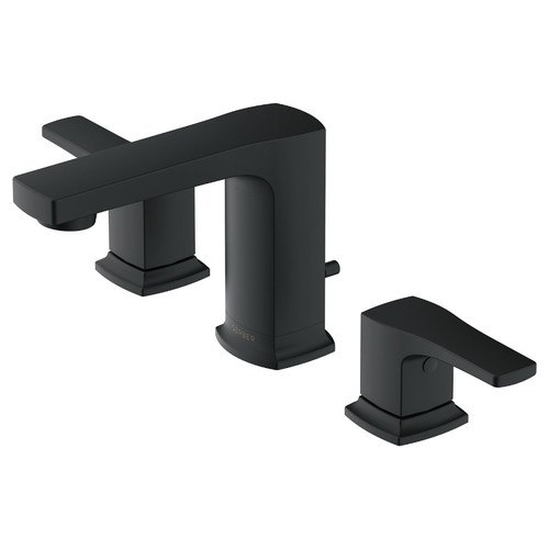 Gerber Tribune Two Handle Widespread Lavatory Faucet w/ 50/50 Pop-Up Drain 1.2 - Satin Black - D304170BS