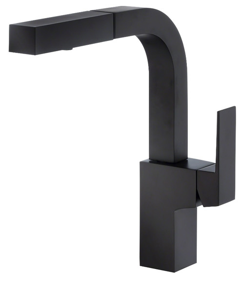 Gerber Mid-Town Trim Line Single Handle Pull-Out Kitchen Faucet w/ SnapBack Retraction 1.75gpm - Satin Black - D404562BS