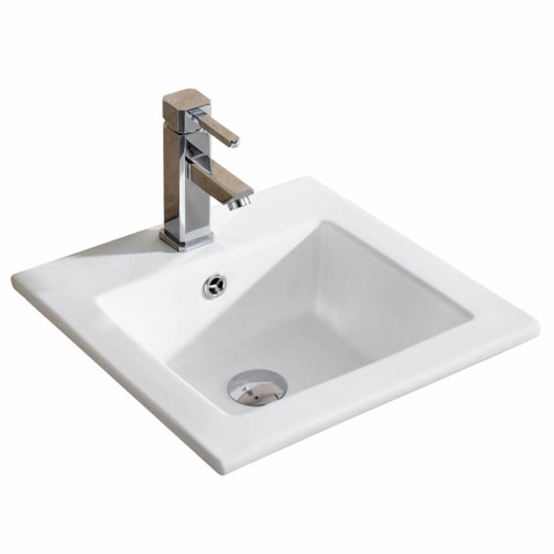 Fine Fixtures White 16 Inch x 16 Inch Ceramic Vanity Sink - VEMO17W
