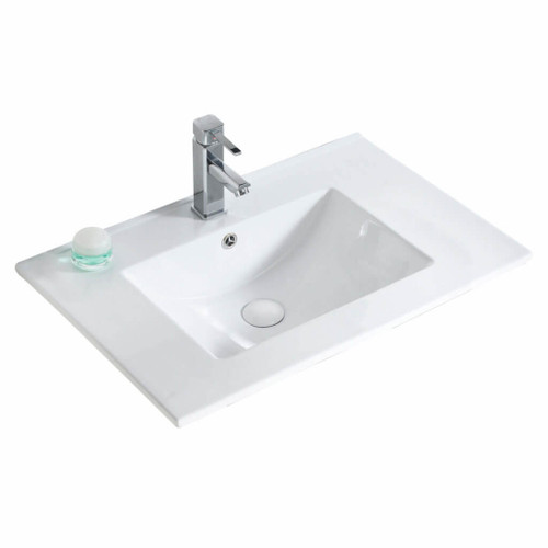 Fine Fixtures VE3018W White 30 Inch x 19 Inch Ceramic Vanity Sink