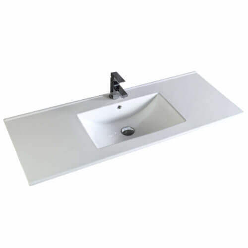 Fine Fixtures VE4218W White 42 Inch x 19 Inch Ceramic Vanity Sink