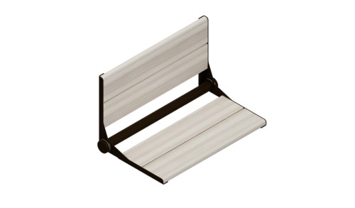 Healthcraft Invisia SerenaSeat Pro 26" Wide Folding Shower Seat - Oil Rubbed Bronze Frame With Light Wood Stain - INV-WSFD-26-LIGHT-ORB