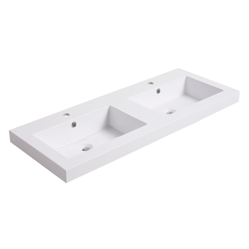 Fine Fixtures 48" X 18" Vanity Sink Gel Coated Double Sink 2.5" Thick - VET4818W-D
