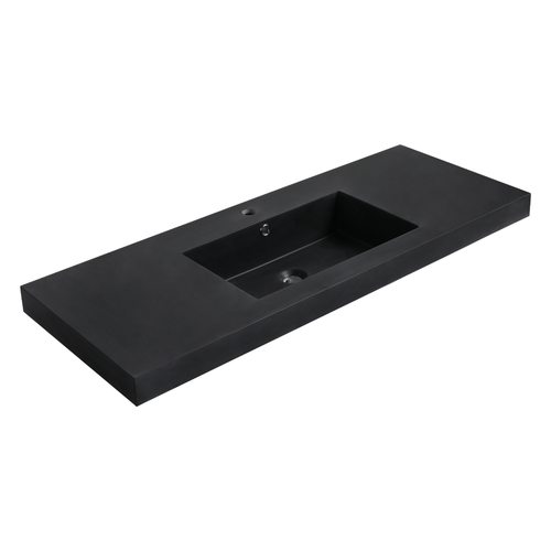 Fine Fixtures VET4818BL-S 48" X 18" Vanity Sink Gel Coated Single Sink 2.5" Thick - Matte Black