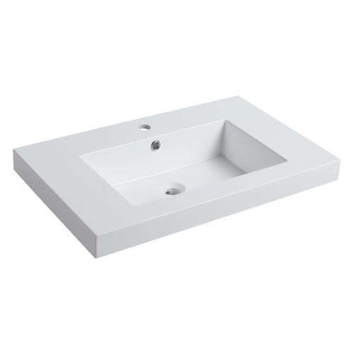 Fine Fixtures VET3018W Thick Edge 30" X 18" Vanity Sink Gel Coated  - White