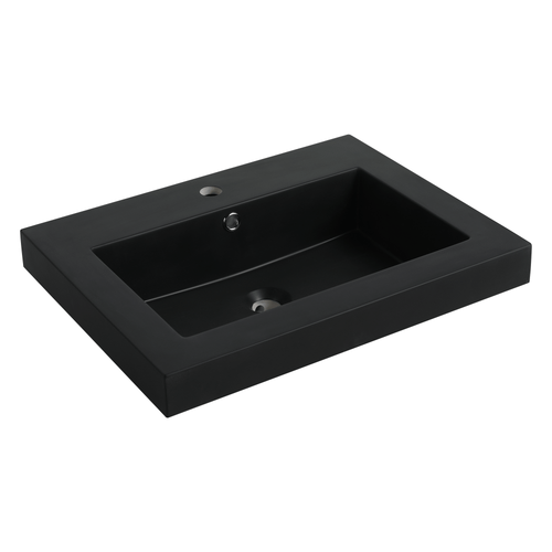 Fine Fixtures 30" X 18" Vanity Sink Gel Coated 2.5" Thick Edge - Matte Black - VET3018BL