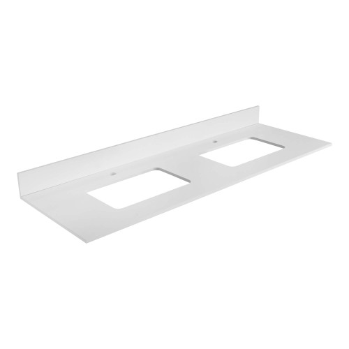 Fine Fixtures SS60WH-D 60" Solid White Sintered Stone Sink Top - Double Sink