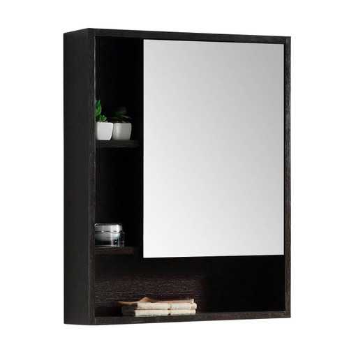 Fine Fixtures SHMC24BL-R Shawbridge Medicine Cabinet 24 Inch Wide - Black Straight, Right Hand