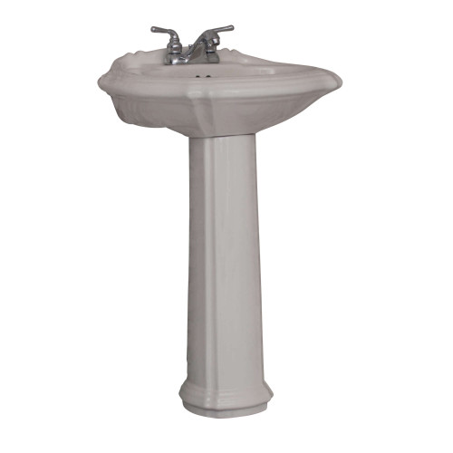 Fine Fixtures 4"Cc 22 X18 Regent Pedestal Lavatory Sink - Biscuit - RE2218BI