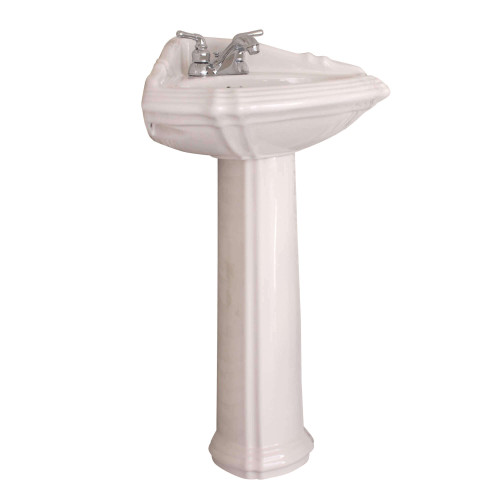 Fine Fixtures 4"Cc 17 X 17 Regent Ii Corner Pedestal Lavatory sink - RE1717W