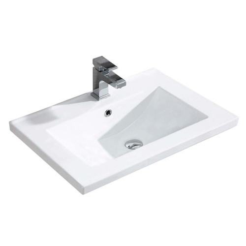 Fine Fixtures VE2418W-T Thick  Edge Vessel Sink 24 Inch X 18 Inch - White