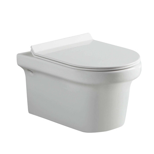 Fine Fixtures WT18RM Empire Wall-Hung Toilet Bowl  Rimless Flush - White Color