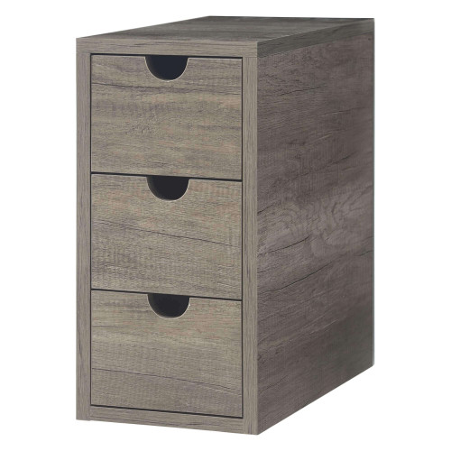 Fine Fixtures Shawbridge Cabinet Unit with Three Drawers - 8" Wide x 14" Deep x 16" H - Shadow Grey