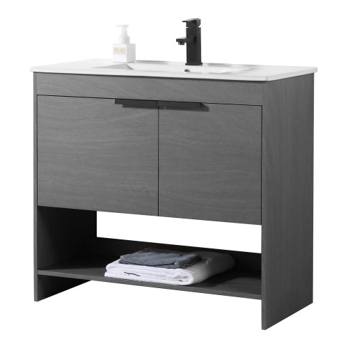 Fine Fixtures Phoenix Vanity Cabinet 36" Wide - Classic Gray