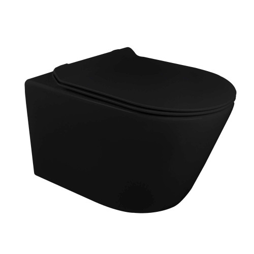 Fine Fixtures Dakota Wall Hung Toilet With Rimless Flush - Matte Black - WT24RMBL