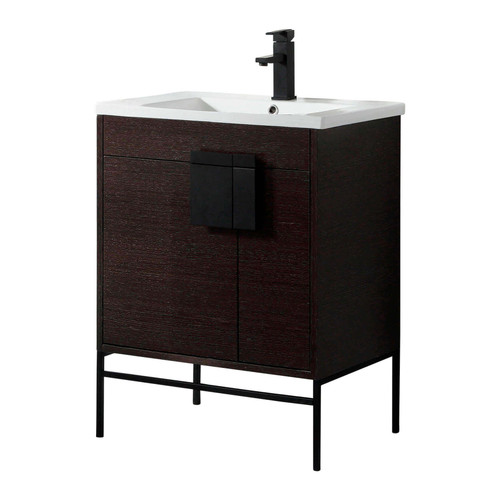 Fine Fixtures SH30BL Shawbridge Vanity Cabinet 30" Wide - Black Oak Straight Grain