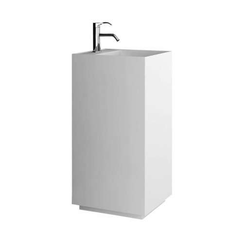 Fine Fixtures Springhill Pedestal Sink - Solid Surface Collection - White - 15 inch - SP1518WH