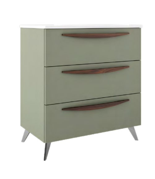 Lucena    Arco 24 Inch Three Drawer Vanity Cabinet Only  - Green/Musgo Color - 87166