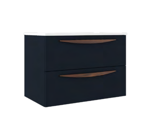 Lucena Bath Arco 70787 Wall Mounted 24" 2 Drawer Navy Vanity Cabinet Only