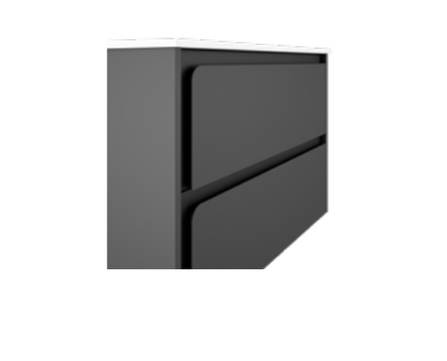 Lucena Bath 71654 24" 2 Drawer Grey/Ceniza and Black Cordoba Vanity