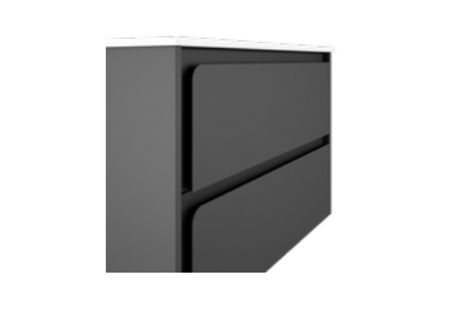 Lucena Bath 71736 40" 2 Drawer Grey/Ceniza and Black Cordoba Vanity