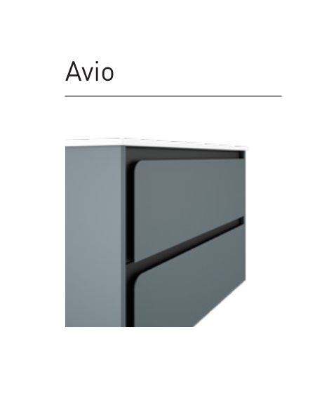 Lucena Cordoba Two Drawer Wall Mount Vanity 40" W x 22" H x 18" D - Avio Color with Black Interior - 71737