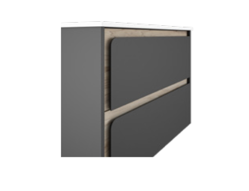 Lucena Cordoba Two Drawer Wall Mount Vanity 40" W x 22" H x 18" D - Grey/Ceniza Color with Aliso Interior - 71756