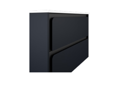 Lucena Bath 71780 40" 2 Drawer Navy and Black Cordoba Vanity, Right Side Bowl