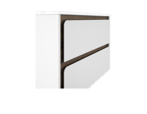 Lucena Cordoba Two Drawer Wall Mount Vanity, Right Side Bowl 40" W x 22" H x 18" D - White Color with Valenti Interior - 71786