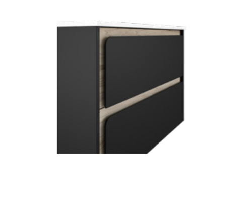 Lucena Bath 71802 40" 2 Drawer Black and Aliso Cordoba Vanity, Right Side Bowl