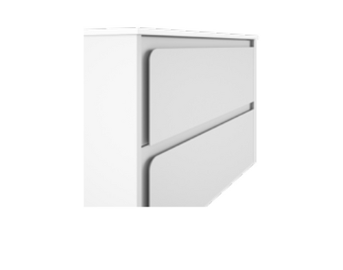 Lucena Cordoba Two Drawer Wall Mount Vanity, Left Side Bowl 40" W x 22" H x 18" D - Lacquered White Color - 71806
