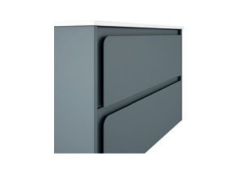 Lucena Cordoba Two Drawer Wall Mount Vanity, Left Side Bowl 40" W x 22" H x 18" D - Lacquered Avio Color - 71808