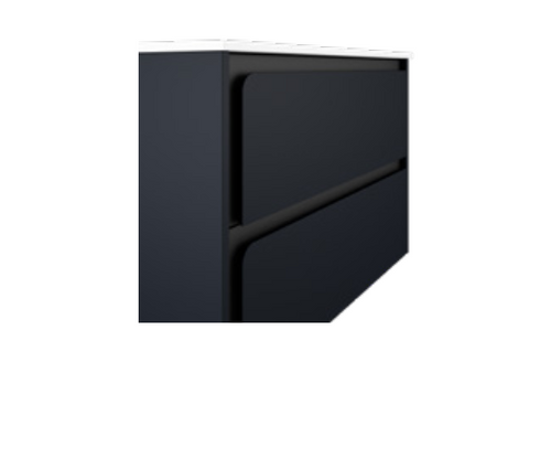 Lucena Bath 71821 40" 2 Drawer Navy and Black Cordoba Vanity, Left Side Bowl