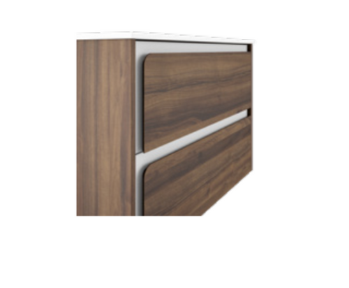 Lucena Cordoba Two Drawer Wall Mount Vanity 24" W x 22" H x 18" D - Valenti Color with White Interior - 73971