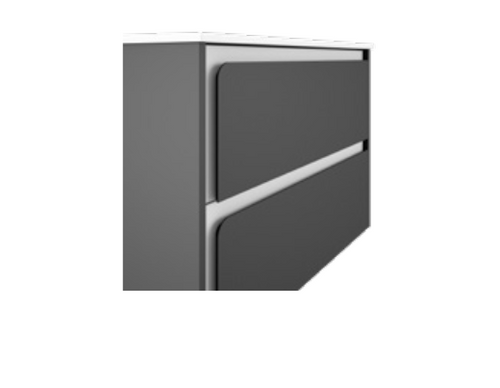 Lucena Cordoba Two Drawer Wall Mount Vanity 40" W x 22" H x 18" D - Grey/Ceniza Color with White Interior - 73982