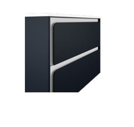 Lucena Cordoba Two Drawer Wall Mount Vanity 40" W x 22" H x 18" D - Navy Color with White Interior - 73985