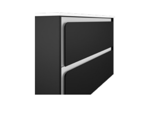 Lucena Cordoba Two Drawer Wall Mount Vanity 40" W x 22" H x 18" D - Black Color with White Interior - 73987