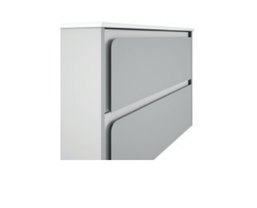 Lucena Cordoba Two Drawer Wall Mount Vanity, Right Side Bowl 40" W x 22" H x 18" D - Griggio Color with White Interior - 73998