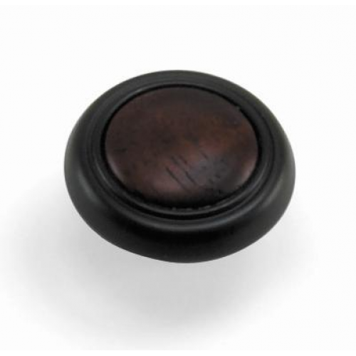 Laurey 15463 1 1/4" First Family Knob-Oil Rubbed Bronze W/Cherry Insert