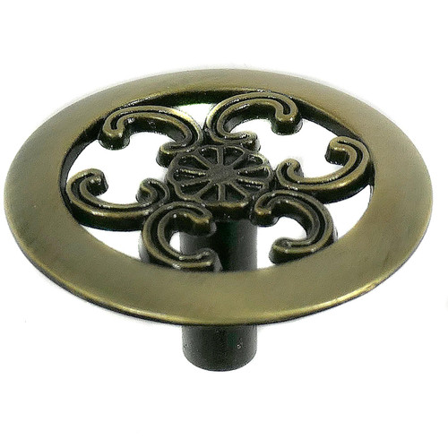 Laurey 1 1/2" Classic Traditions Filigree Knob - Antique Brass - 79005