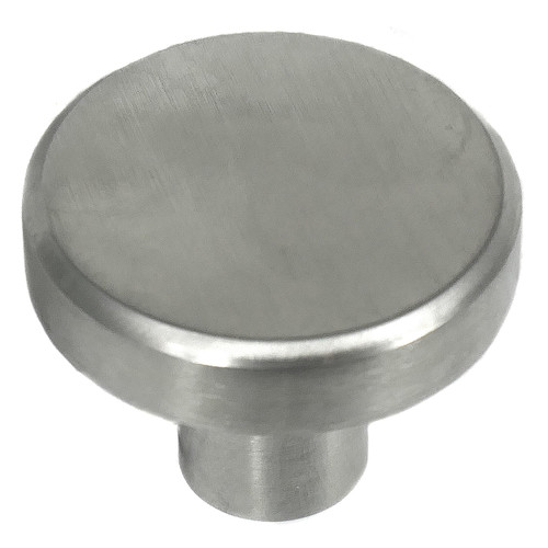 Laurey 89401 Melrose Stainless Steel Small Flat Top Knob - 1 1/4"