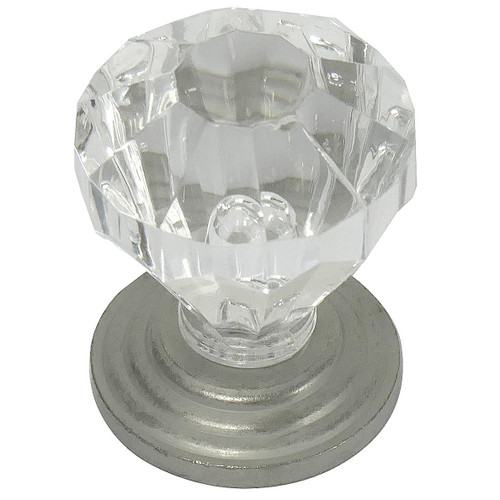 Laurey 1" Acrystal Knob - Acrylic Satin W/ Pewter Base - 82059