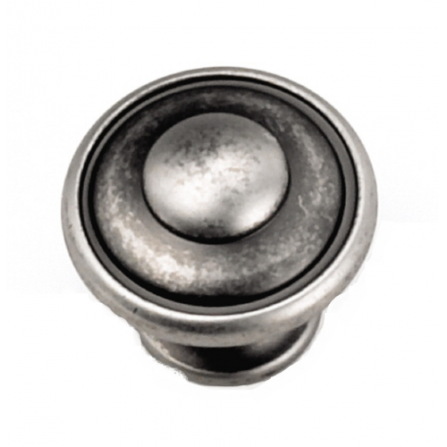 Laurey 24106 1 1/8" Windsor Button-Top Knob - Antique Pewter