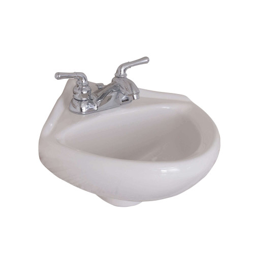 Fine Fixtures 4"cc Corner Wall Hung Sink 11"X16" - White - WH1111W