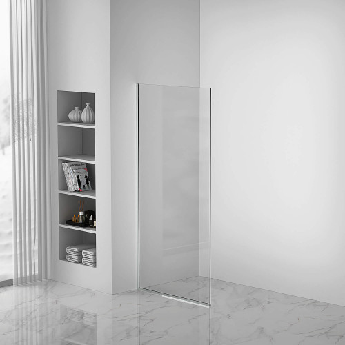 Fine Fixtures SDF1-34PC Fixed Frameless Shower Enclosure - 34" X 74" - Polished Chrome