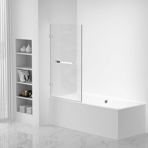 Fine Fixtures Pivot Frameless Tub Panel - 34" X 58" - Polished Chrome - TDP1-34PC