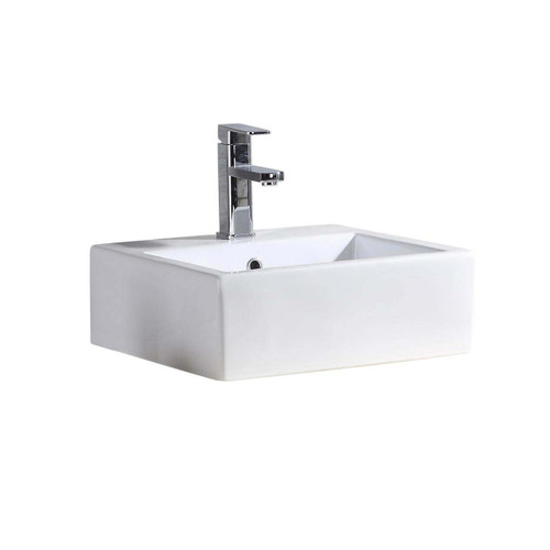 Fine Fixtures Square Vessel Sink 17.5" X 17" White - SVC1717W
